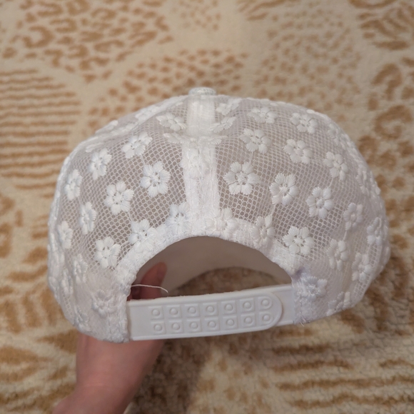 White Floral Lace Baseball Cap | Coquette • Balletcore • Soft Girl Aesthetic - Picture 6 of 8